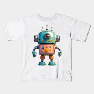 Vintage Vibes One-eyed Faded Toy Robot Kids T-Shirt